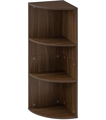 ダークブラウン 木製 コーナーシェルフ 3段 kohnan-eshop_4522831260294