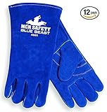Blue Beast Premium Quality Leather Welding Gloves sewn with super-strong, heat-resistant DuPont Kevl