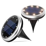 埋め込み式 LEDソーラーガーデンライト アップグレード版 8LED グラウンドライト 60時間稼動 オールラウンド防水 屋外照明 自動点灯/消灯 車道 歩道のライトアップに適用 (2個セット)