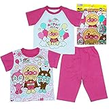 【本体綿100％】2017年 夏物 アンパンマン 半・半 ２トップス 半袖パジャマ Anpanman ピンク◇95cm