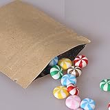 100個ブラウンResealable Zipロッククラフト封筒W / Squaredコーナー6 x 8 cm2.2 X 3 cm ) ( 100 /パック