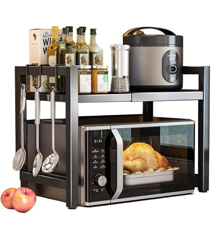 Amazon｜CZLZY レンジ上ラック 3段 キッチンラック 伸縮 幅36～62cm