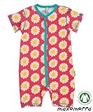 北欧 スウェーデン ベビー服 ショートオール Daisy Coral 半袖カバーオール 3-9ヶ月/9-18ヶ月 Maxomorra マクソモーラ (80cm)