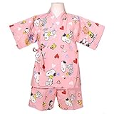 (スヌーピー) SNOOPY 子供用キャラクター柄甚平 9411 120cm Aピンク