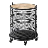 東谷(Azumaya-kk) キャビネット ブラック 幅43-127×奥行43-127×高さ54cm サークルワゴン PW-406BK