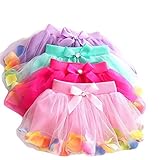 JJ-factory キッズチュールスカート 花びら グラデーション チュチュスカート (ホットピンク, (XL)120cm)