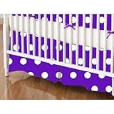 SheetWorld - Crib Skirt (28 x 52) - Polka Dots Purple - Made In USA by sheetworld