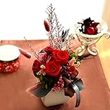 ほんのり香る100%プリザーブドフラワーアレンジ　[アロマピュア] レッド