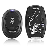 ヤレス ドアチャイム ドアベル　ポータブル防水ボタン暗視 呼び鈴,遠隔操作 (EU Plug,ブラック)