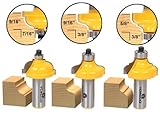 Yonico 13327 3 Bit Edge Molding Router Bit Set with Medium Cove and Ogee 1/2-Inch Shank by Yonico