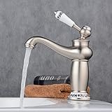 beelee bl6045 N 7.08 "シングルハンドルバスルームシンク蛇口洗面所蛇口Basin洗面化粧台シンク蛇口現代1つ穴デッキ量、ニッケルブラシ仕上げ