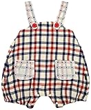 アンナニコラ ガーゼ ふんわりサロペットロンパース チェック 70cm レッド AN10-52R-2 E67 日本製