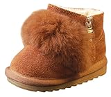 C-Princess ベビーブーツ 可愛い スノーブーツ 赤ちゃん ファーストシューズ キッズ 女の子 男の子 子供靴 ふわふわ あったか 防寒対策 ブラウン 14.5cm