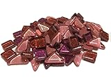 モザイクタイル ガラス オリジナル DIY リフォーム 飾り付け ハンドメイド 材料 色 形 ランダム ラメ 入り 120g (ピンク)