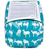 HappyEndings Night, NightTM All In One Charcoal Bamboo Hook Loop Closure Cloth Diaper (+Pocket and 5