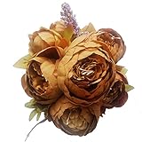 Bringsine Baby Breath / gypsophilaウェディング装飾ホワイトColourシルク花 Bouquet-1 ブラウン Bring-6097