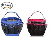 RD Lane 8ポケットフルメッシュシャワートートバッグシャワーキャディストレージバッグクイック乾燥Hanging ToiletryとバスオーガナイザーフルメッシュToiletry Bag ( 2個