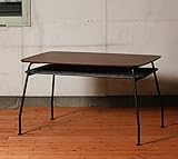 スチールパイプ&amp;木目の組み合わせが落ち着いた空間を演出【Victor】テーブル(L)