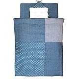 白井産業 日本製 ミニベビー布団10点セット デニムガーゼ ブルー