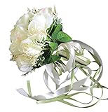 （ジェイビーエス）JBS ウェディングブーケ ブライダル フラワー 結婚式 花嫁 披露宴 バラ 花束 (オフホワイト)