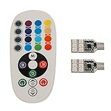 Wunes(TM) 新2PCS車T10リモートコントロールキットにLEDランプ車ウェッジドームライトを変更する5050 RGB / BA9S RGB 16色[6LED]