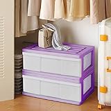 ワイド チェスト 収納ケース 1段 2個組 バイオレット 日本製 MJ-W1-2VI