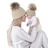Domybest ベビー帽子 ハット 秋冬 キッズ キャップ 親子帽 ニット 男の子 女の子 レディース かわいい 無地 幼稚園 誕生日 ギフト 通学 通園 お出かけ