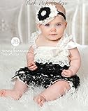 肩ひもショルダー＆リボン付ソフトロンパース　newborn-4T(50-110)☆エレガントブラック＆ホワイト