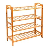 シューズラック 木製 4段 幅69cm ナチュラル ウッドラック 収納ラック