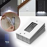 Kicode プラグカバー正方形 LEDナイトエンジェル ウォールアウトレットフェイス セイフティーナイトライトセンサーカバープレート 廊下の寝室のバスルーム