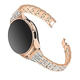 Garmin vivomove Style 用 交換バンド ベルト エレガント きらきら ラインストーン 時計ベルト 20mm メタル 交換リストバンド For ガーミン ヴィヴォムーブ スタイル 交換リストバンド(ローズゴールド)