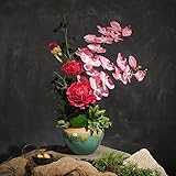 BAGEHUA 花のファレノプシスの花の装飾装飾セラミック壺絹の花花花セットアーティスト牡丹花のシミュレーション
