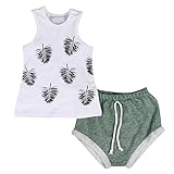 Cutelove 子供服 Tシャツ タンクトップ Tシャツ＆パンツ 上下セット 羽柄 ショートパンツ 袖なし 女の子 ベビー 可愛い 夏
