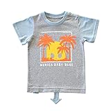 MONICA BABY BLUE キッズ Tシャツ スカル ネップサンセットT 80cm サイズ トップグレー コットン ポリエステル 2111504012