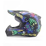 DGF ヘルメット四季オートバイの男性と女性のバッテリーバイクマウンテンバイクライダーの安全保護フルヘルメット海賊の頭蓋骨のパターン軽量オフロードヘルメットのバラエティオプション (色 : Black