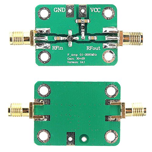 HiLetgo 0.1-2000MHz RF 広帯域アンプ 30dB(デシベル) ハイゲインモジュール 低ノイズアンプ LNAボードモジュール内蔵 [並行輸入品]