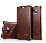 For Samsung S6 Edge Plus Flip Case Leather Wallet Case with Lifetime Guarantee (brown) by popo?warp