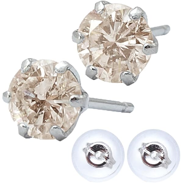 Amazon | 計0.6ct(0.3ct×2) 天然 ダイヤモンド K18 ピアス ダブル