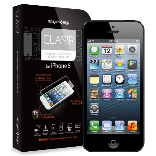 【国内正規代理店品】SPIGEN SGP iPhone5 シュタインハイル GLAS.t R プレミアム リアル スクリーン プロテクター 《強化ガラス液晶保護フィルム》 【SGP09548】