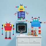 Oopsy Daisy 54 by 30-Inch Peel and Place Robots Rule Medium by Vicky Barone, Medium by Oopsy Daisy