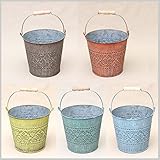 プランター バケツ 植木鉢 ガーデン用品 ツール ガーデニング アラベスクバケツ Lサイズ 5色セット(5色×各1個)