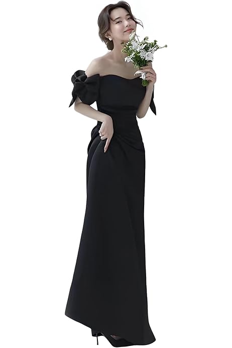 Amazon | [R-QINYUER] オフショルダー パーティードレス ビスチェ  