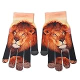 Honel 手袋 防寒 防風 タッチスクリーン手袋 スマホ対応 手袋 自転車防寒用 静電気防止（ブラウンライオン）