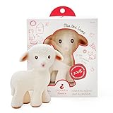 CaaOcho Friends - Mia the Lamb Teething Toy - 100% Pure Natural Rubber, BPA, PVC, phthalates Free by