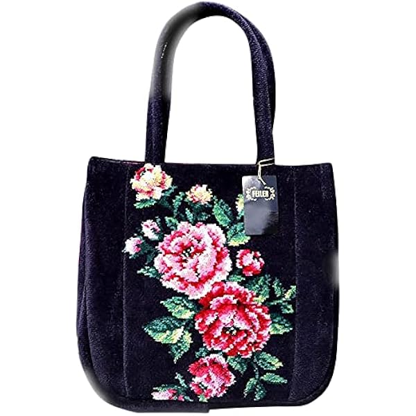 美品 FEILER フェイラー トートバッグ ボストン ローズアダージョ 大容量 feiler ・フェイラー ハンドバッグ FEILER ローズアダージョ 紺
