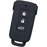 【IKT】（三菱車用） スマートキー用シリコンカバー 3ボタン ブラック / デリカD5 / アウトランダーPHEV/など 専用設計でピッタリサイズ 傷防止 さらさらシリコン （ミツビシ MITSUBISHI車用）（MIS-003BK）