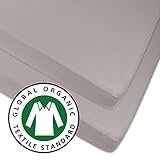 Organic Pack n Play - Portable mini crib sheet 100% GOTS Certified Organic Jersey Cotton Knit Grey f