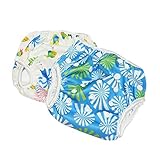 赤ちゃん 水着 再利用可能 防水 スイム布 水遊び スイムパンツ おむつ 2枚セット (water world/bloom)