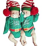 クリスマスロンパース新生児、Franterd幼児ベビーガールズボーイズLetterジャンプスーツ グリーン