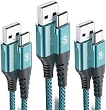 USB Type C ケーブル【1m+2m+3m/3本セット】Sweguard USB-A &USB-C ケーブル【QC3.0対応 急速充電3.1A】 タイプc 充電ケーブル iPhone 16/iPhone 15 Pro Max,iPad Pro,Samsung Galaxy S25/S24/S23,Sony,Xiaomi,Huawei,Pixel,type c機器と互換性があり(グリーン)